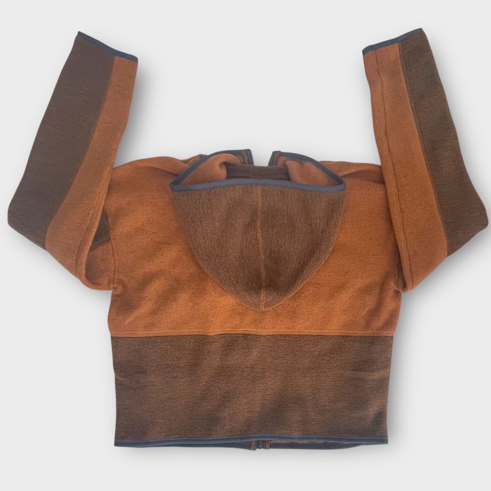 NEW UpWest Cropped Hoodie Jacket Womens Small Brown Sweater Sherpa Earthy Rustic - Picture 4 of 12